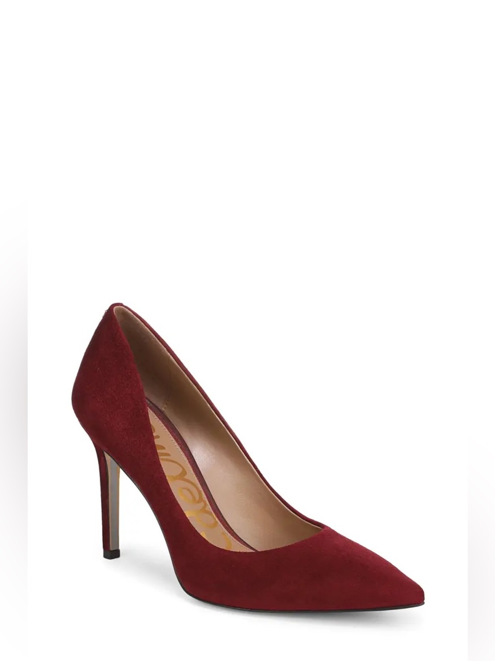 Sam Edelman Hazel Burgundy Suede Pointed Toe Stiletto Pump